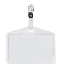 Portanome Pass 3P - clip in metallo - senza cartoncino - 9,5 x 6 cm - PP - buccia - Sei Rota - conf. 100 pezzi