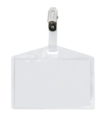 Portanome Pass 3P - clip in metallo - senza cartoncino - 9,5 x 6 cm - PP - buccia - Sei Rota - conf. 100 pezzi