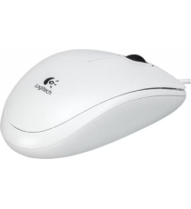 Mouse Logitech B100 ottico bianco 910-003360 con cavo usb 2.0 da 180cm - uso ambidestro - 2 pulsanti + rotella compatti