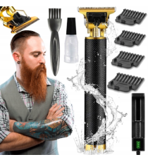 Tagliacapelli e regolabarba T9 black - rifinitore professionale ricaricabile in acciaio inox 4 misure di taglio - superpotente