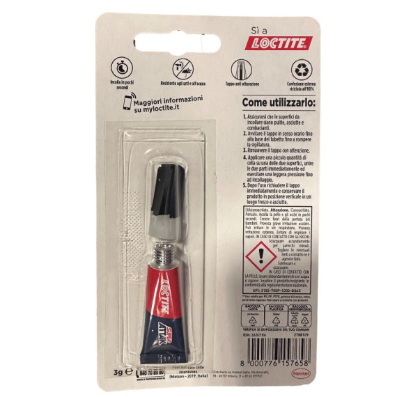 Colla Super Attak Original - 3 gr - trasparente - Loctite Colla Super Attak Original - 3 gr - trasparente - Loctite