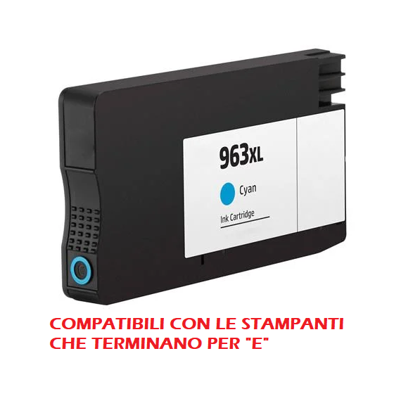 Cartuccia HP 963XL ciano 3JA27AE rigenerata con chip aggiornato per Hp 9010,9012,9014,9015e,9025e 1.600 pagine Cartuccia HP 963XL ciano 3JA27AE rigenerata con chip aggiornato per Hp 9010,9012,9014,9015e,9025e 1.600 pagine