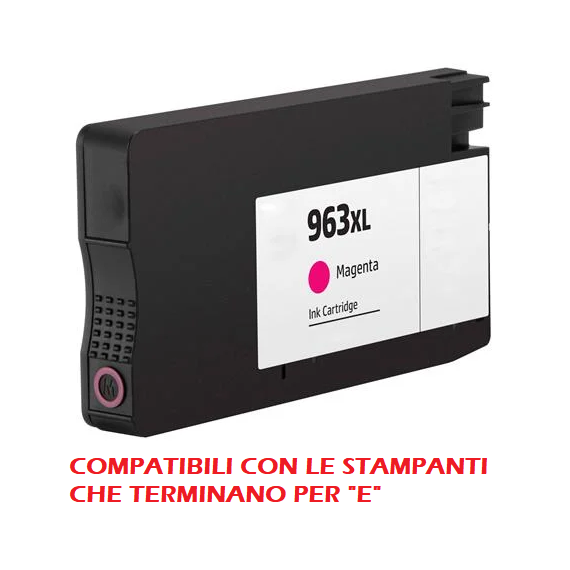 Cartuccia HP 963XL magenta 3JA28AE rigenerata con chip aggiornato per Hp 9010,9012,9014,9015e,9025e 1.600 pagine Cartuccia HP 963XL magenta 3JA28AE rigenerata con chip aggiornato per Hp 9010,9012,9014,9015e,9025e 1.600 pagine
