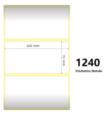 Etichette Zebra 102X51mm bianche 1240pz termiche compatibili Z-2000D 4x2x1 Core per Etichette Zebra GK420,ZD421T,ZD420
