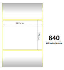 Etichette Zebra 102X76mm bianche 840pz termiche compatibili Z-2000D 4x2x1 Core per Etichette Zebra GK420,ZD421T,ZD420