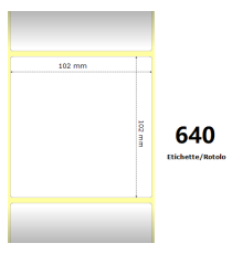 Etichette Zebra 102X102mm bianche 640pz termiche compatibili Z-2000D 4x4x1 Core per Etichette Zebra GK420,ZD421T,ZD420