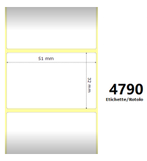 Etichette Zebra 51X32mm bianche 4790pz termiche compatibili Z-1000D 2x1.3x3 Core per Etichette Zebra ZT411,ZT230,ZT421