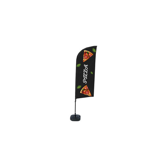 Bandiera a vela PIZZA - con base riempibile - 89 x 240 cm - Studio T Bandiera a vela PIZZA - con base riempibile - 89 x 240 cm - Studio T