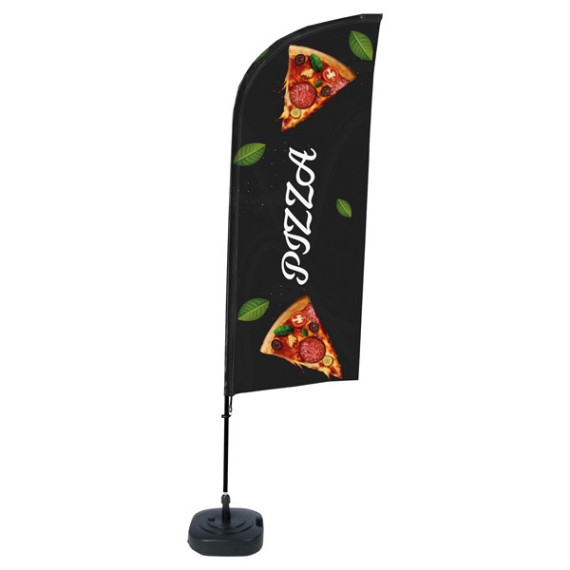 Bandiera a vela PIZZA - con base riempibile - 89 x 240 cm - Studio T Bandiera a vela PIZZA - con base riempibile - 89 x 240 cm - Studio T