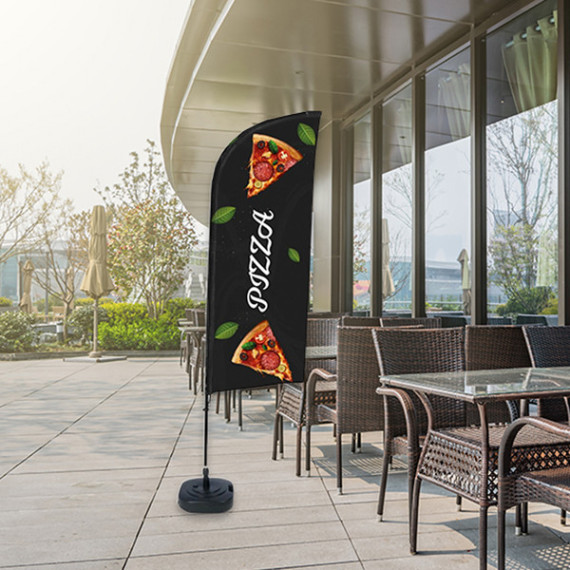 Bandiera a vela PIZZA - con base riempibile - 89 x 240 cm - Studio T Bandiera a vela PIZZA - con base riempibile - 89 x 240 cm - Studio T