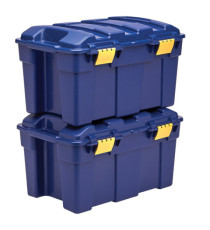 Baule multiuso Bankers Box - 39 x 59 x 33 cm - 40 L - PP - con coperchio - blu/giallo - Fellowes
