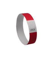Braccialetti identificativi - in Tyvek - rosso fluo - 265 x 19 mm - 50 fogli - 10 et/fg - Avery - Conf. 500 pezzi
