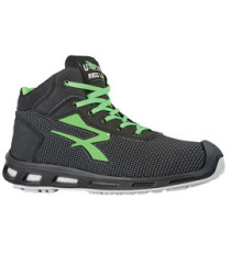 Calzatura di sicurezza Hard S3 SRC - pelle idrorepellente - numero 41- grigio scuro/verde - U-Power Calzatura di sicurezza Hard S3 SRC - pelle idrorepellente - numero 41- grigio scuro/verde - U-Power
