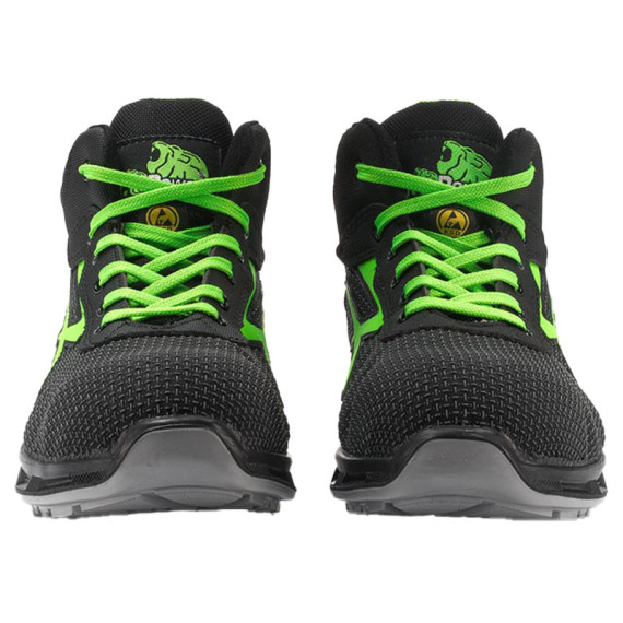 Calzatura di sicurezza Hard S3 SRC - pelle idrorepellente - numero 46 - grigio scuro/verde - U-Power Calzatura di sicurezza Hard S3 SRC - pelle idrorepellente - numero 46 - grigio scuro/verde - U-Power