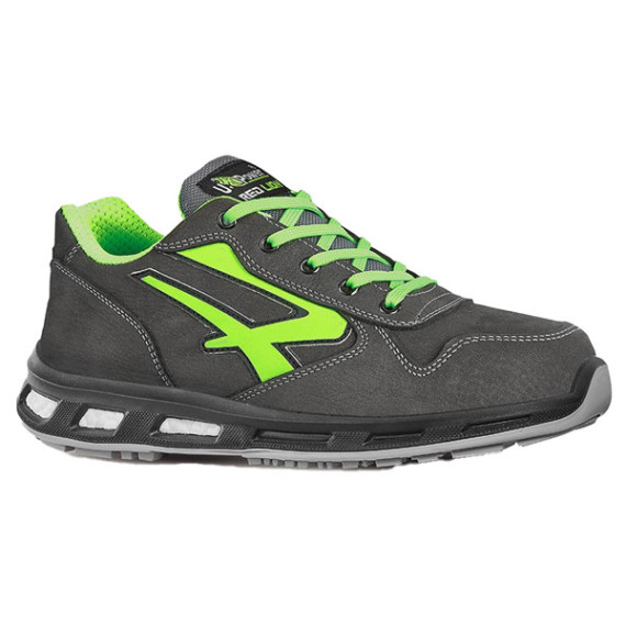 Calzatura di sicurezza Yoda S3 SRC Red Lion - pelle nabuk idrorepellente - numero 43 - grigio scuro/verde - U-Power Calzatura di sicurezza Yoda S3 SRC Red Lion - pelle nabuk idrorepellente - numero 43 - grigio scuro/verde - U-Power