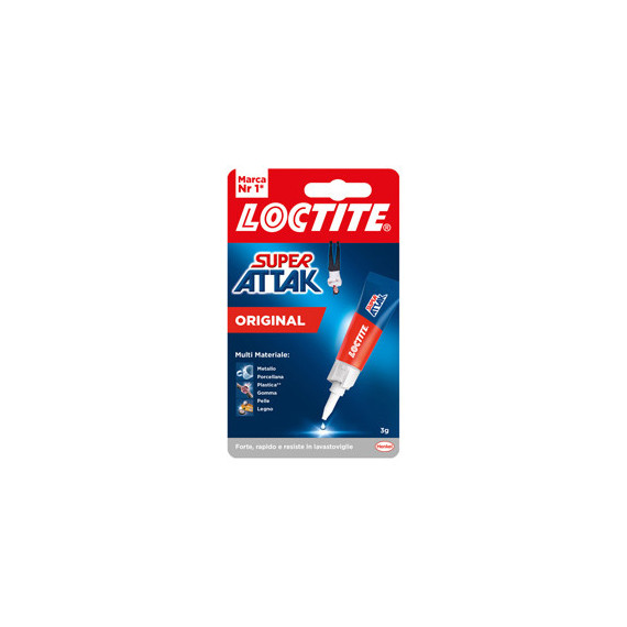 Colla Super Attak Original - 3 gr - trasparente - Loctite Colla Super Attak Original - 3 gr - trasparente - Loctite