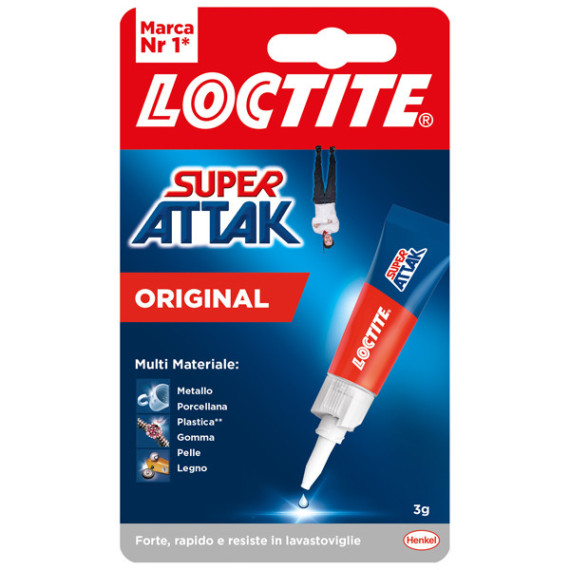 Colla Super Attak Original - 3 gr - trasparente - Loctite Colla Super Attak Original - 3 gr - trasparente - Loctite