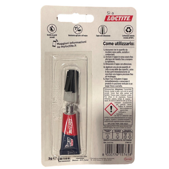 Colla Super Attak Original - 3 gr - trasparente - Loctite Colla Super Attak Original - 3 gr - trasparente - Loctite