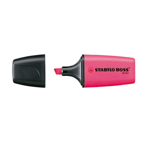 Evidenziatore Boss Mini - punta a scalpello -  tratto 2 - 5 mm - rosa 56 - Stabilo Evidenziatore Boss Mini - punta a scalpello -  tratto 2 - 5 mm - rosa 56 - Stabilo