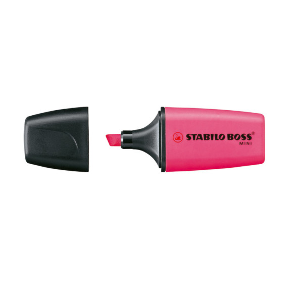 Evidenziatore Boss Mini - punta a scalpello -  tratto 2 - 5 mm - rosa 56 - Stabilo Evidenziatore Boss Mini - punta a scalpello -  tratto 2 - 5 mm - rosa 56 - Stabilo