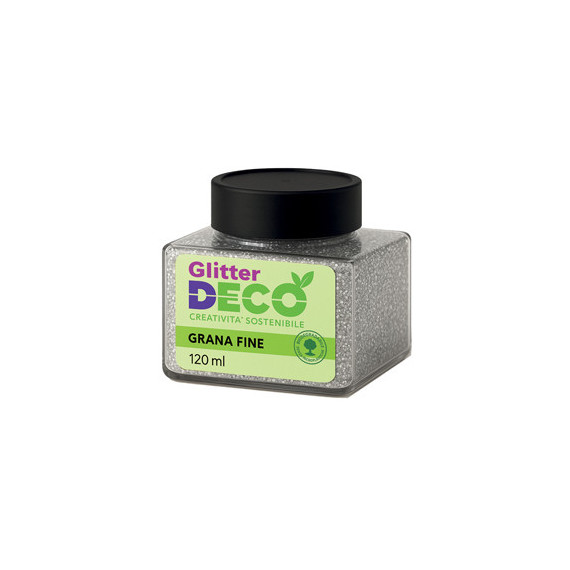 Glitter Bio grana fine - 120ml - argento - Deco Glitter Bio grana fine - 120ml - argento - Deco