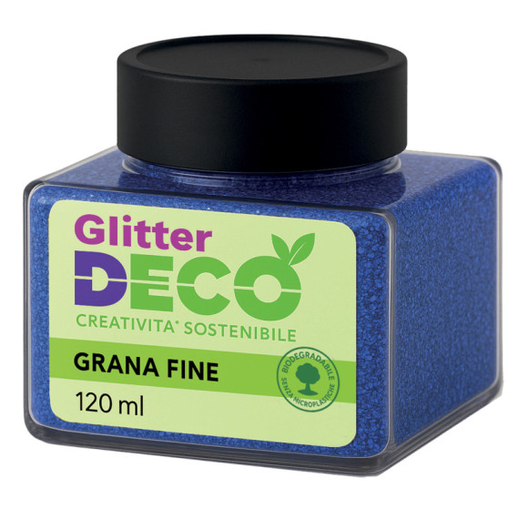 Glitter Bio grana fine - 120ml - blu - Deco Glitter Bio grana fine - 120ml - blu - Deco