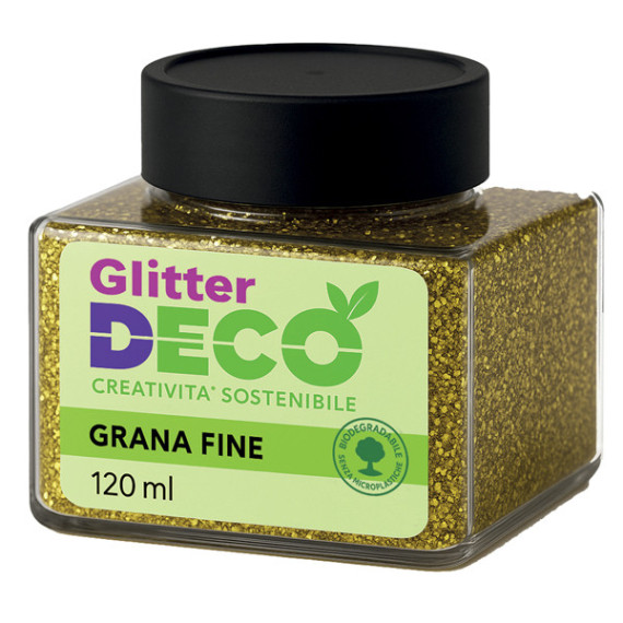 Glitter Bio grana fine - 120ml - oro - Deco Glitter Bio grana fine - 120ml - oro - Deco