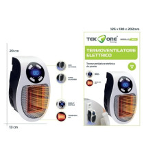 Termoventilatore elettrico da parete TekOne 0000MH-04 500W,Display a LED e timer, spina girevole a 180 gradi, 20x13cm Termoventilatore elettrico da parete TekOne 0000MH-04 500W,Display a LED e timer, spina girevole a 180 gradi, 20x13cm