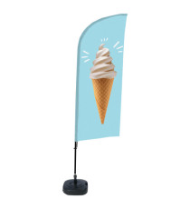 Bandiera a vela GELATO - con base riempibile - 89 x 240 cm - Studio T Bandiera a vela GELATO - con base riempibile - 89 x 240 cm - Studio T