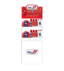 Espositore da terra con piatti e bicchieri Reuse - 60 x 40 x165 cm - cartone - rosso - Dopla