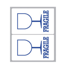 Etichette adesive - in carta - permanenti - 115 x 70 mm - 2 et/fg - 10 fogli - fragile - bianco - Markin