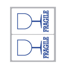 Etichette adesive - in carta - permanenti - 115 x 70 mm - 2 et/fg - 10 fogli - fragile - bianco - Markin