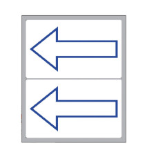Etichette adesive - in carta - permanenti - 115 x 70 mm - 2 et/fg - 10 fogli - simbolo freccia blu (alto) - bianco - Mar