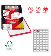 Etichette adesive A/400 - in carta - permanenti - 38,1 x 21,2 mm - 65 et/fg - 100 fogli - bianco - angoli tondi - Markin