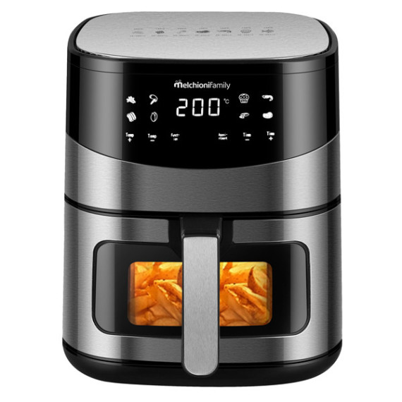 Friggitrice ad aria Arianna - doppia resistenza - 39 x 33,5 x 39,5 cm - 6,5 L - nero - Melchioni family Friggitrice ad aria Arianna - doppia resistenza - 39 x 33,5 x 39,5 cm - 6,5 L - nero - Melchioni family