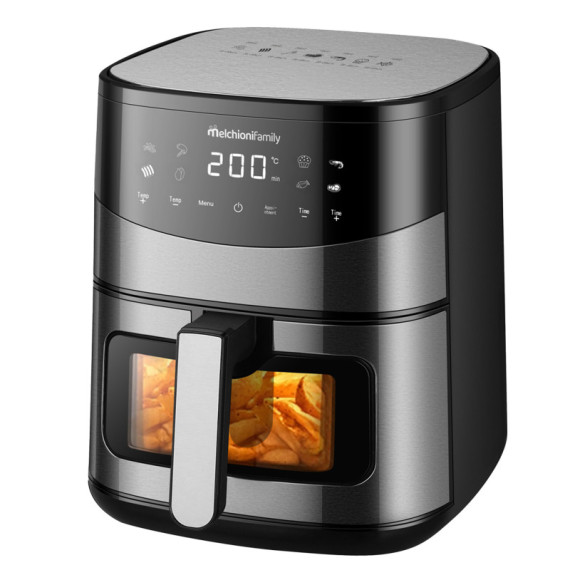 Friggitrice ad aria Arianna - doppia resistenza - 39 x 33,5 x 39,5 cm - 6,5 L - nero - Melchioni family Friggitrice ad aria Arianna - doppia resistenza - 39 x 33,5 x 39,5 cm - 6,5 L - nero - Melchioni family