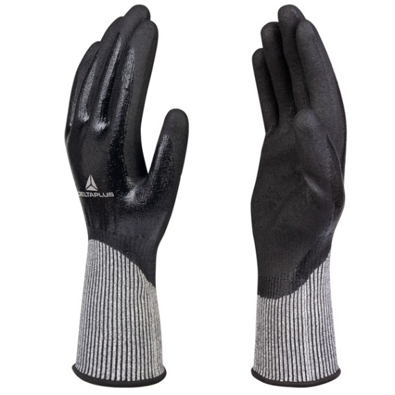 Guanti antitaglio Venicut D04 - maglia deltanocut - palmo in doppio nitrile - taglia 10 - nero - Deltaplus Guanti antitaglio Venicut D04 - maglia deltanocut - palmo in doppio nitrile - taglia 10 - nero - Deltaplus