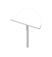 Raccordo angolare 90° per scrivanie Easy - 80 x 80 cm - bianco/grigio cromato