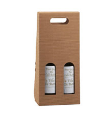 Scatola bottiglie Onda avana - 2 bottiglie - 18 x 9 x 38,5cm - Scotton