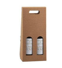 Scatola bottiglie Onda avana - 2 bottiglie - 18 x 9 x 38,5cm - Scotton