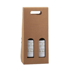 Scatola bottiglie Onda avana - 2 bottiglie - 18 x 9 x 38,5cm - Scotton