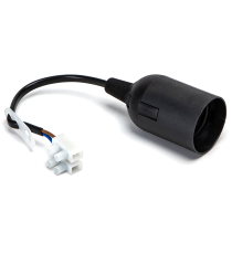 3pz portalampada in plastica con morsetti attacco E27 colore nero 250V - dimensione L235xW38xH38mm porta lampada