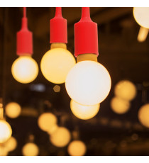 Portalampada in plastica attacco E27 rosso con cavo 1mt - MAX 60W - Voltaggio: 250V porta lampada da interno