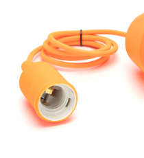 Portalampada in plastica attacco E27 arancione con cavo 1mt - MAX 60W - Voltaggio: 250V porta lampada da interno