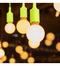 Portalampada in plastica attacco E27 verde con cavo 1mt - MAX 60W - Voltaggio: 250V porta lampada da interno