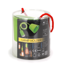 Portalampada in plastica attacco E27 verde con cavo 1mt - MAX 60W - Voltaggio: 250V porta lampada da interno
