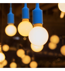 Portalampada in plastica attacco E27 azzurro con cavo 1mt - MAX 60W - Voltaggio: 250V porta lampada da interno