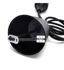 Portalampada in plastica attacco E27 nero con cavo 1mt - MAX 60W - Voltaggio: 250V porta lampada da interno