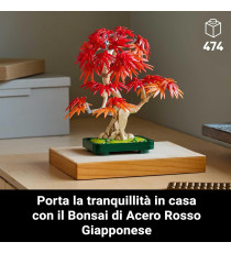Lego Botanicals - Bonsai di acero rosso giapponese - Lego 10348 The Botanical Collection Foglie Rosse e Arancio 474pz Anni 18+