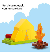 Lego Duplo - Peppa Pig Gita in campeggio - Lego 10452 con Tenda, Canoa, Falò e 2 Personaggi 32pz ANNI 2+